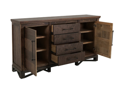 4 Drawer & 2 Door, Console - Peanut Brown