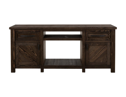 2 Drawer, 2 Door, TV Stand for electric fireplace - Rookwood Brown