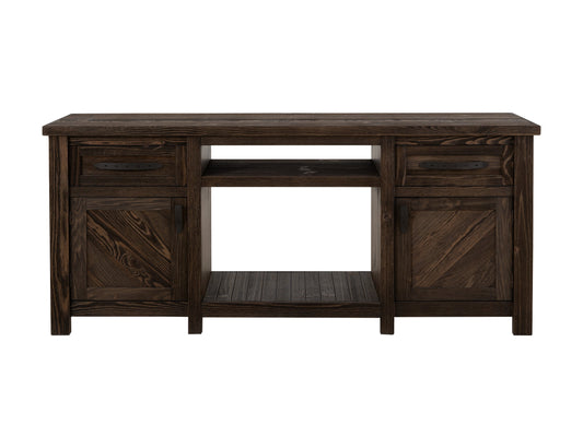 2 Drawer, 2 Door, TV Stand for electric fireplace - Rookwood Brown
