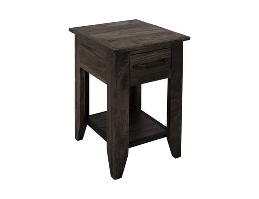 1 Drawer, 1 Shelf, Chairside Table - Oil Black