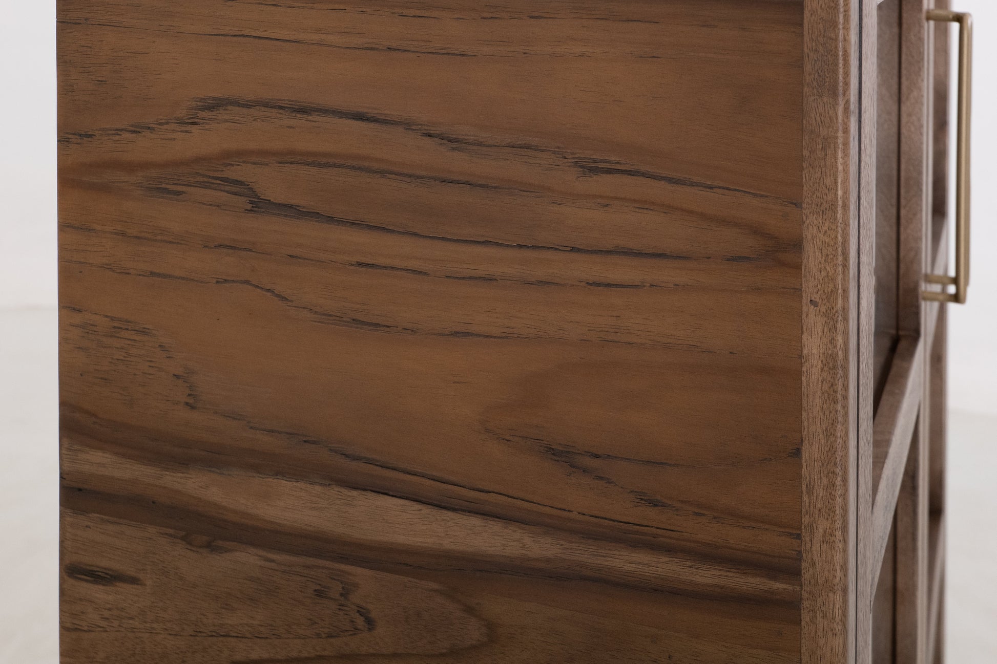 2 Drawer & 2 Glass Doors, Cabinet - Almond And Barrel Brown