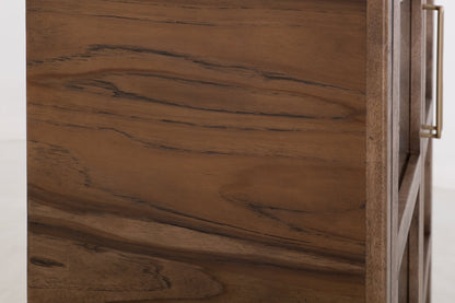 2 Drawer & 2 Glass Doors, Cabinet - Almond And Barrel Brown