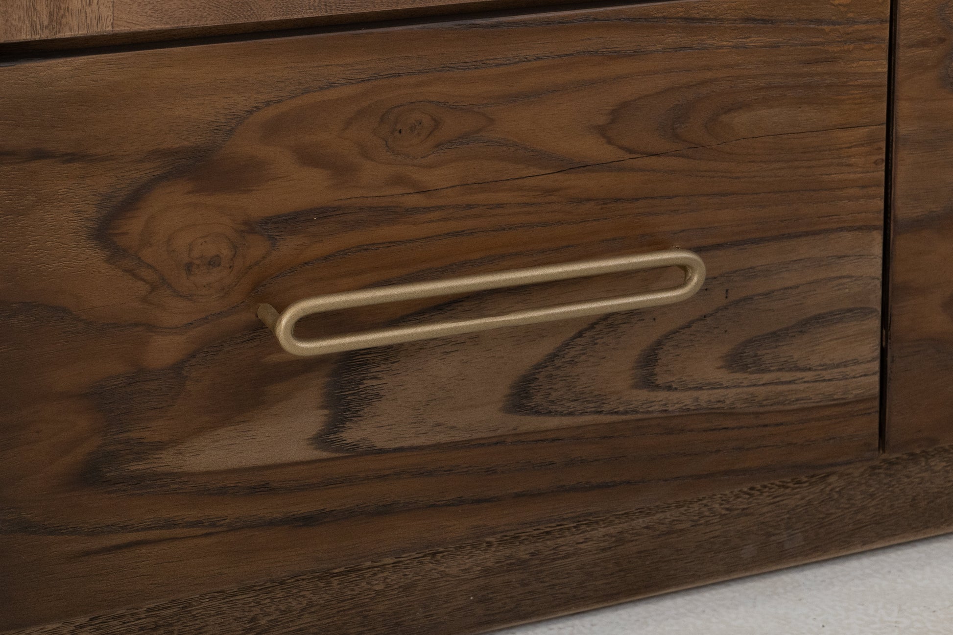2 Drawer & 2 Glass Doors, Cabinet - Almond And Barrel Brown
