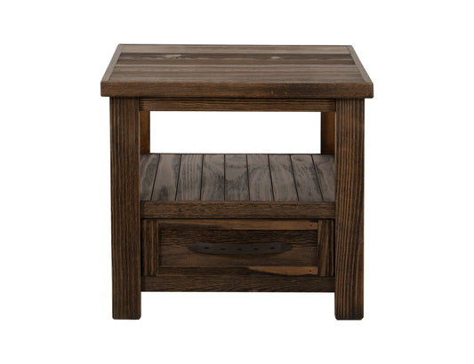 1 Drawer, End Table - Rookwood Brown