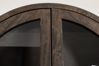 2 Drawer & 2 Glass Doors, Cabinet - Oil Black