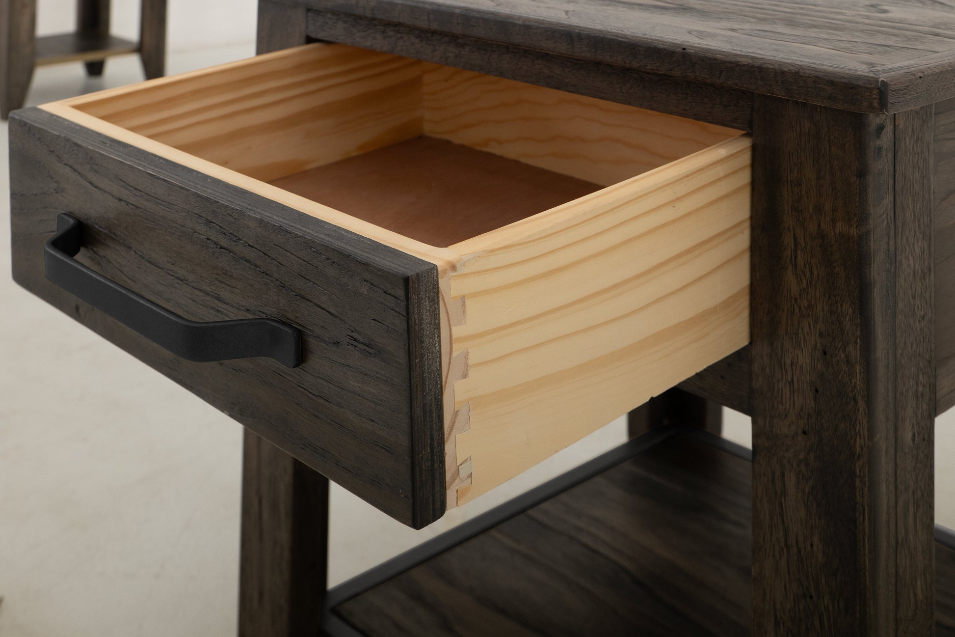 1 Drawer, 1 Shelf, End Table - Oil Black