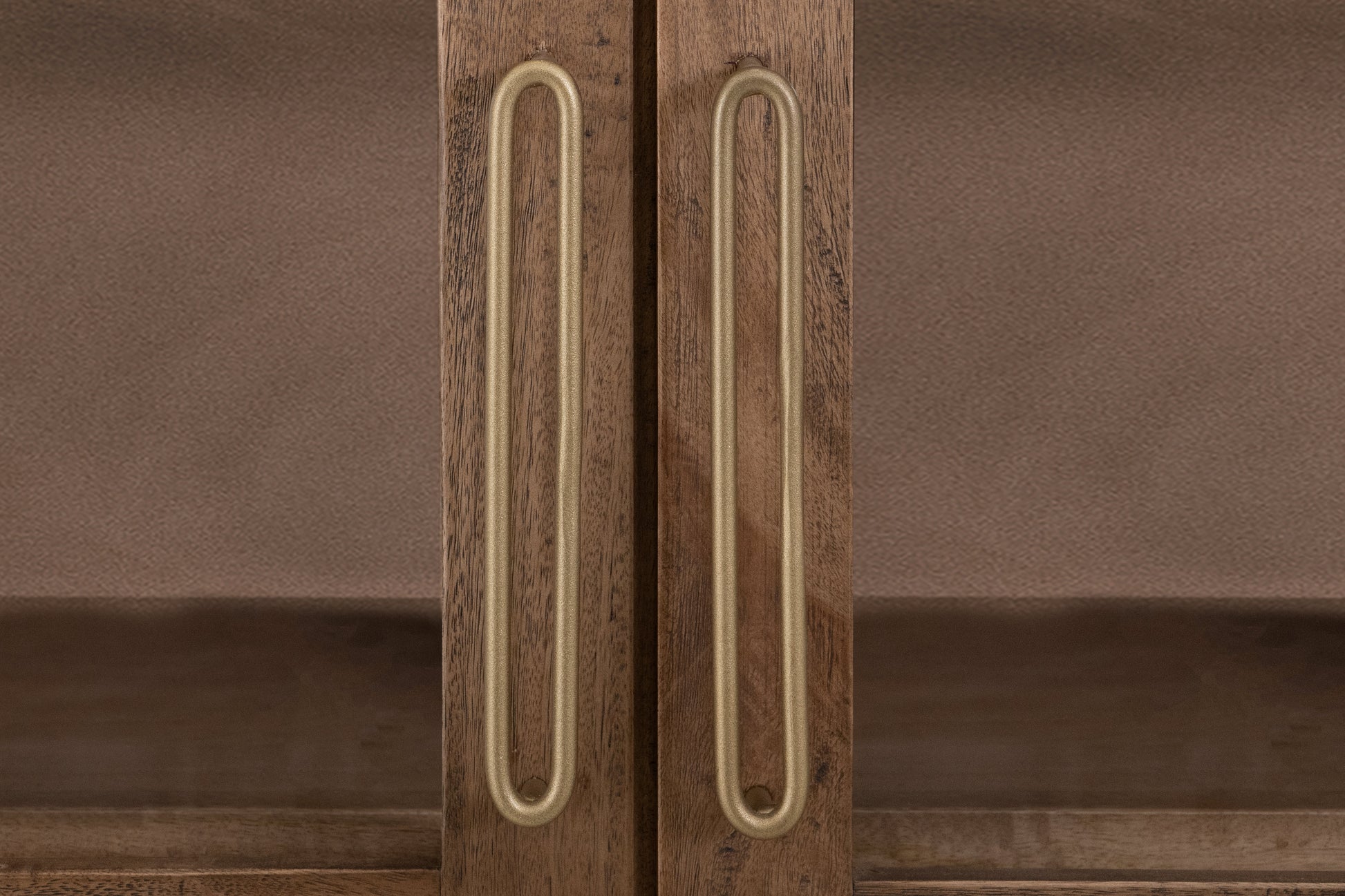 2 Drawer & 2 Glass Doors, Cabinet - Almond And Barrel Brown