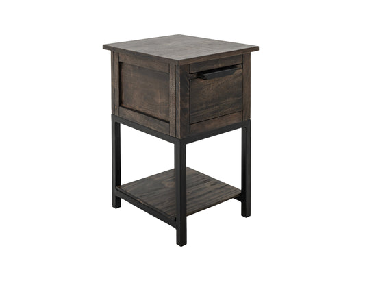 1 Drawer, 1 Shelf, Chairside Table - Cedar Brown
