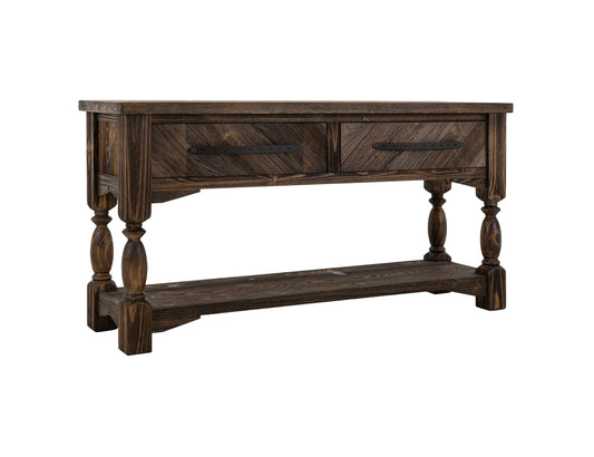 2 Drawer, Sofa Table - Caramel Brown
