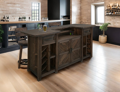 2 Drawer, 2 Door, Bar - Rookwood Brown