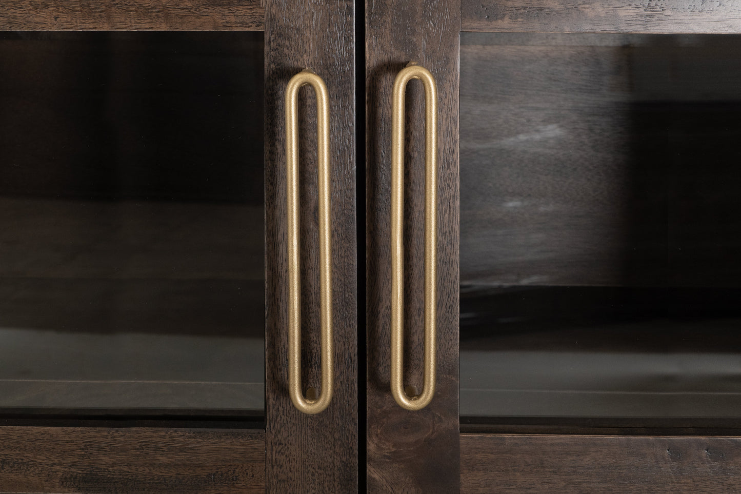 2 Drawer & 2 Glass Doors, Cabinet - Oil Black