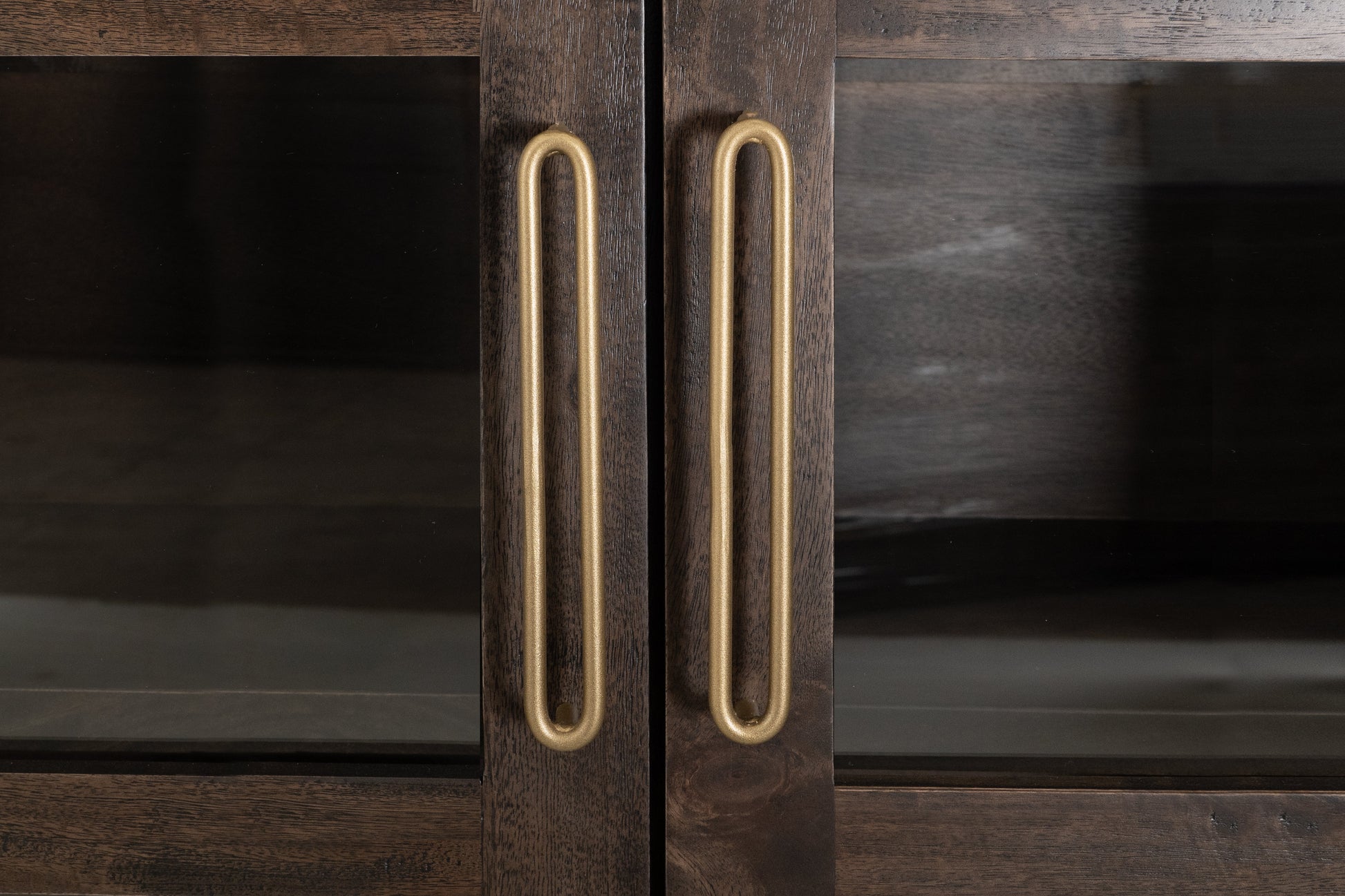 2 Drawer & 2 Glass Doors, Cabinet - Oil Black