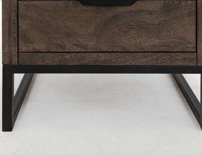 2 Drawer End Table - Cedar Brown