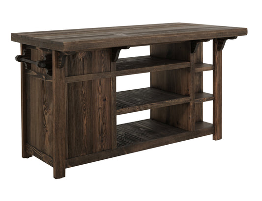 2 Drawer, 1 Door, Kitchen Island - Rookwood Brown