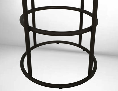 Upholstered Seat & Metal Frame Barstool, 24" - Dark Chocolate