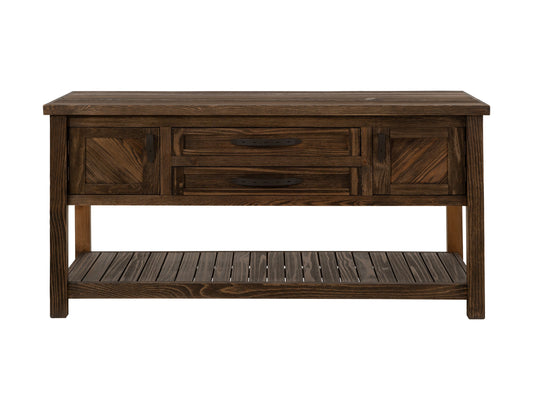 2 Drawer, 2 Door, Sofa Table - Rookwood Brown
