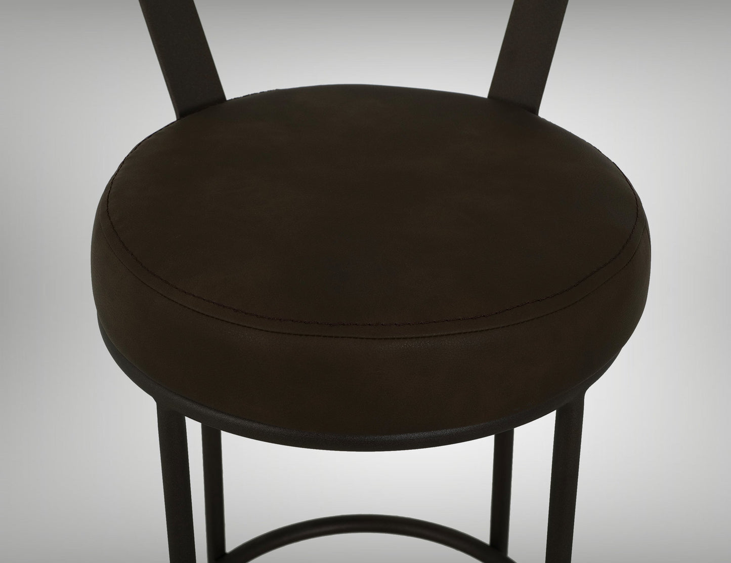 Upholstered Seat & Metal Frame Barstool, 24" - Dark Chocolate