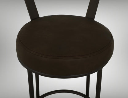 Upholstered Seat & Metal Frame Barstool, 30" - Dark Chocolate