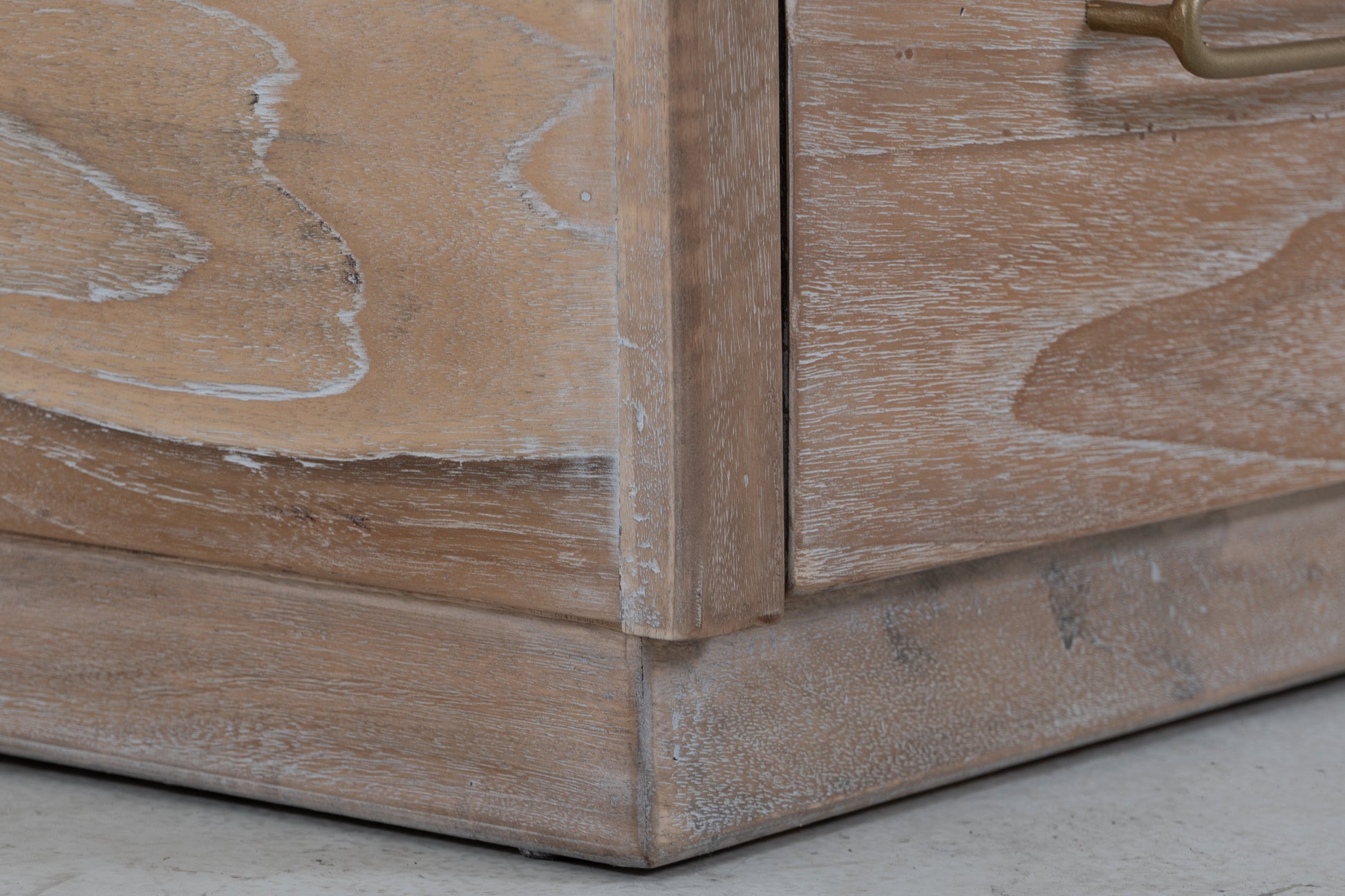 2 Drawer & 2 Glass Doors, Cabinet - Ivory White