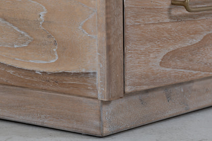 2 Drawer & 2 Glass Doors, Cabinet - Ivory White