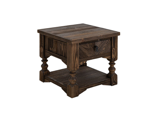 1 Drawer, End Table - Caramel Brown