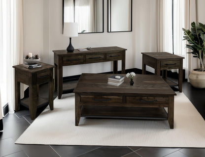 1 Drawer, 1 Shelf, End Table - Oil Black