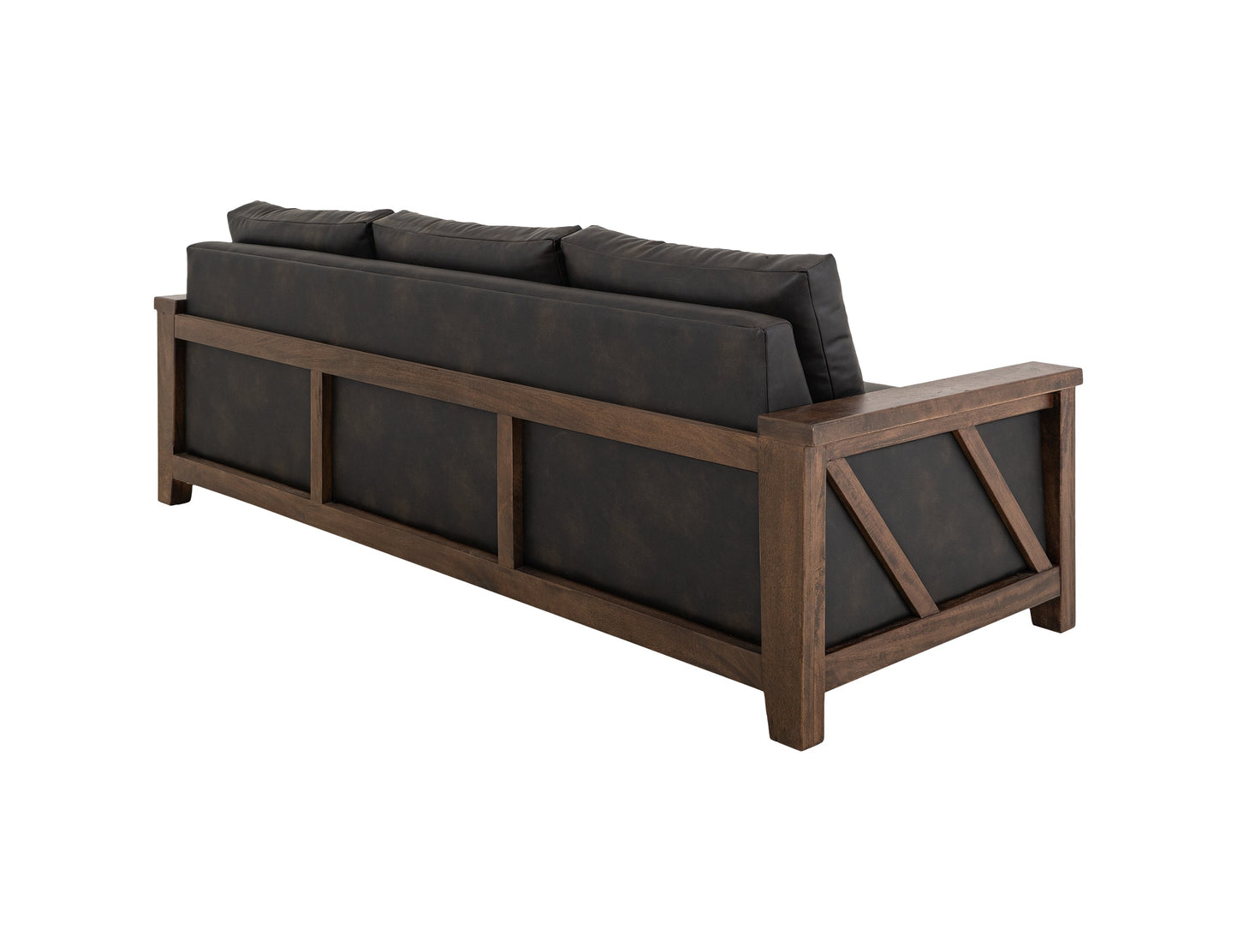 Wooden Frame, Upholstered Sofa - Licorice Black