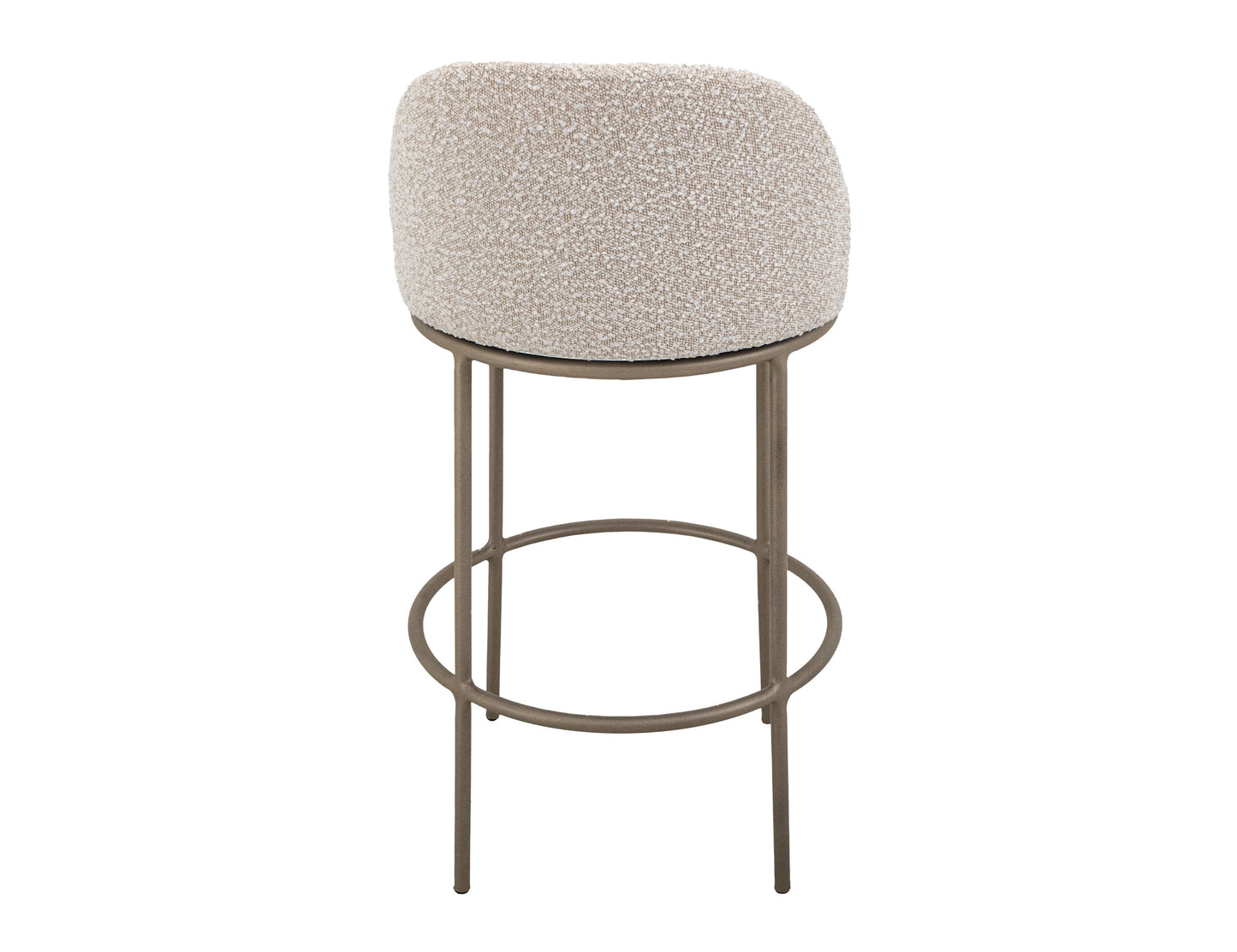 Upholstered Seat & Metal Frame Barstool, 30" - Light Cream