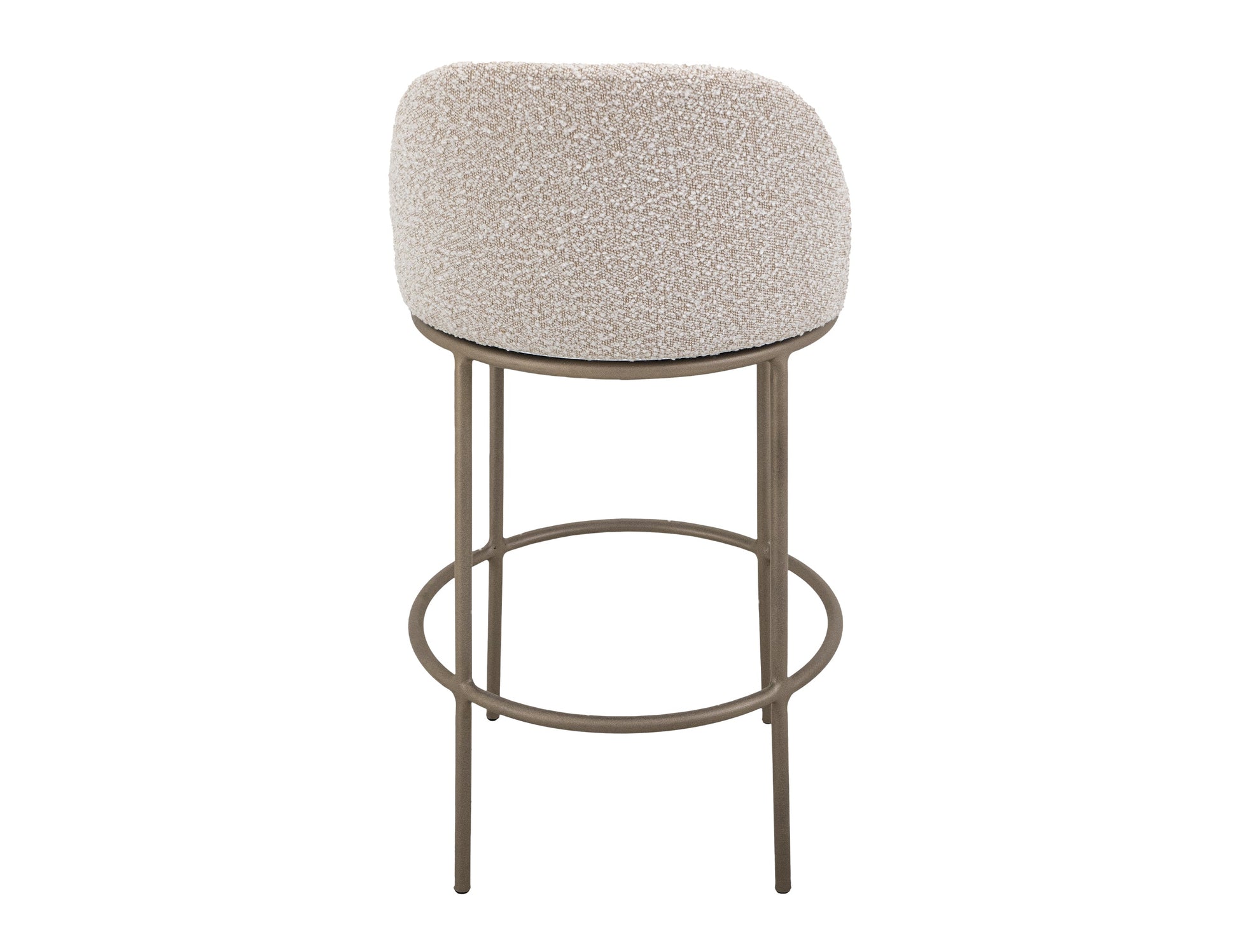 Upholstered Seat & Metal Frame Barstool, 30" - Light Cream