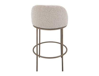 Upholstered Seat & Metal Frame Barstool, 30" - Light Cream