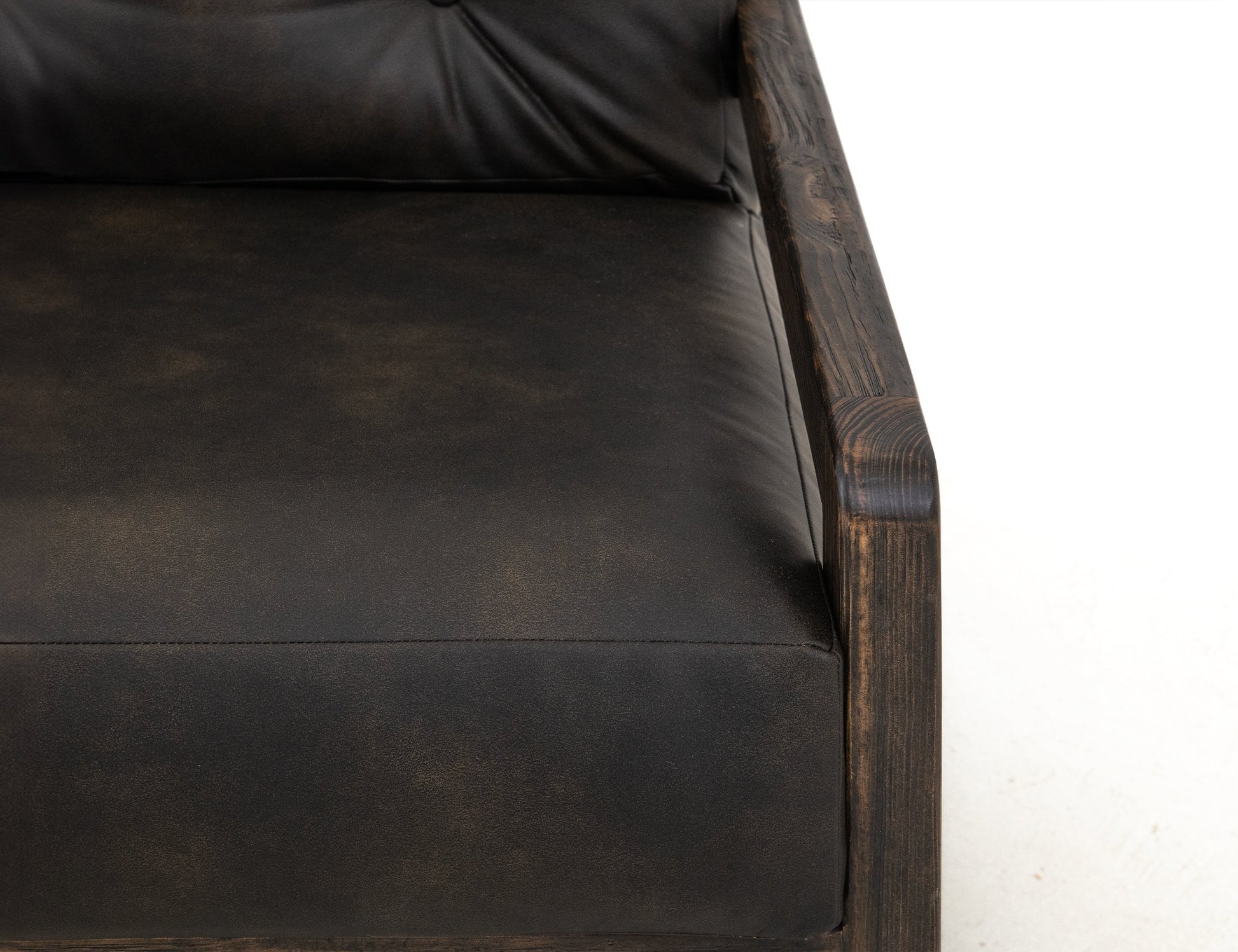 Wooden Frame, Upholstered Armchair - Licorice Black