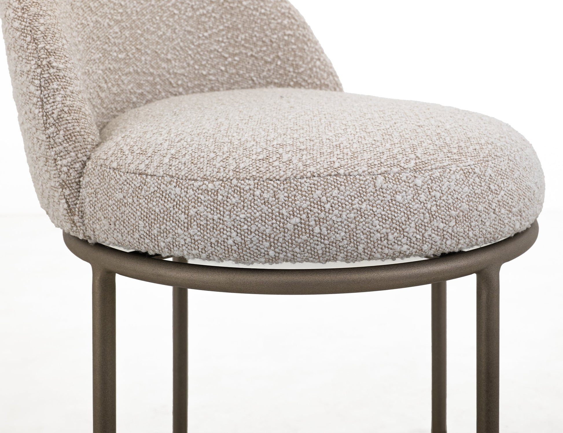 Upholstered Seat & Metal Frame Barstool, 30" - Light Cream
