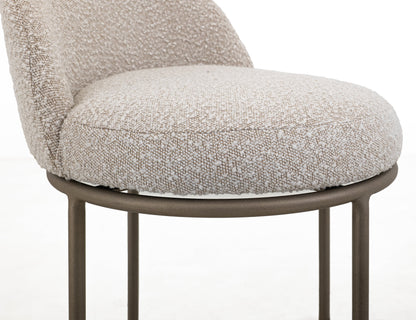 Upholstered Seat & Metal Frame Barstool, 30" - Light Cream