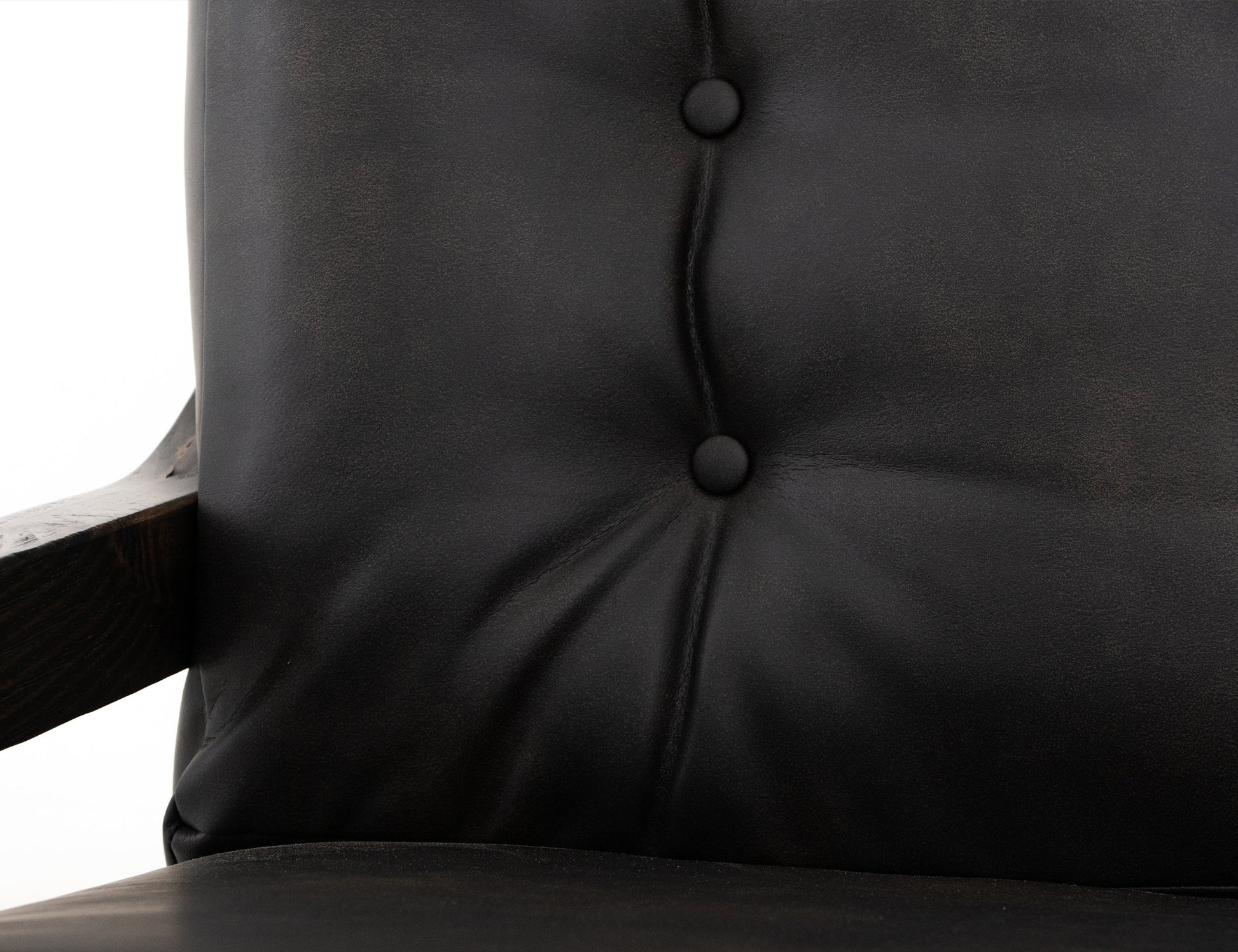 Wooden Frame, Upholstered Armchair - Licorice Black