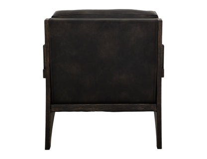 Wooden Frame, Upholstered Armchair - Licorice Black