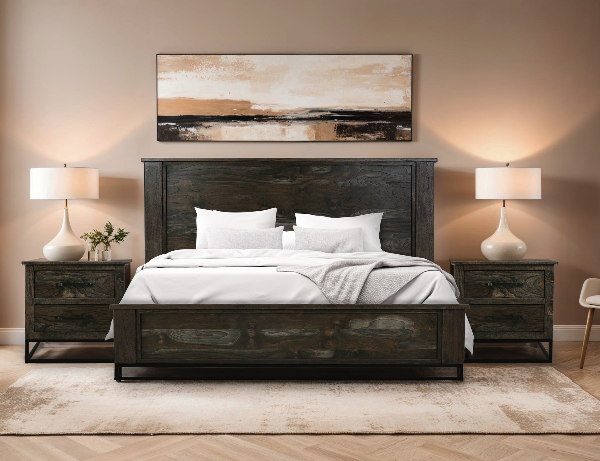 2 Drawer Nightstand - Oil Black