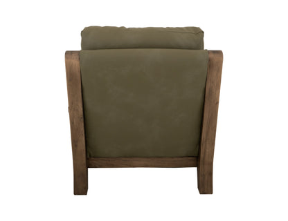 Wooden Frame, Upholstered Armchair - Sand Brown