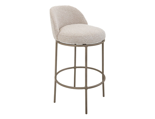 Upholstered Seat & Metal Frame Barstool, 30" - Light Cream