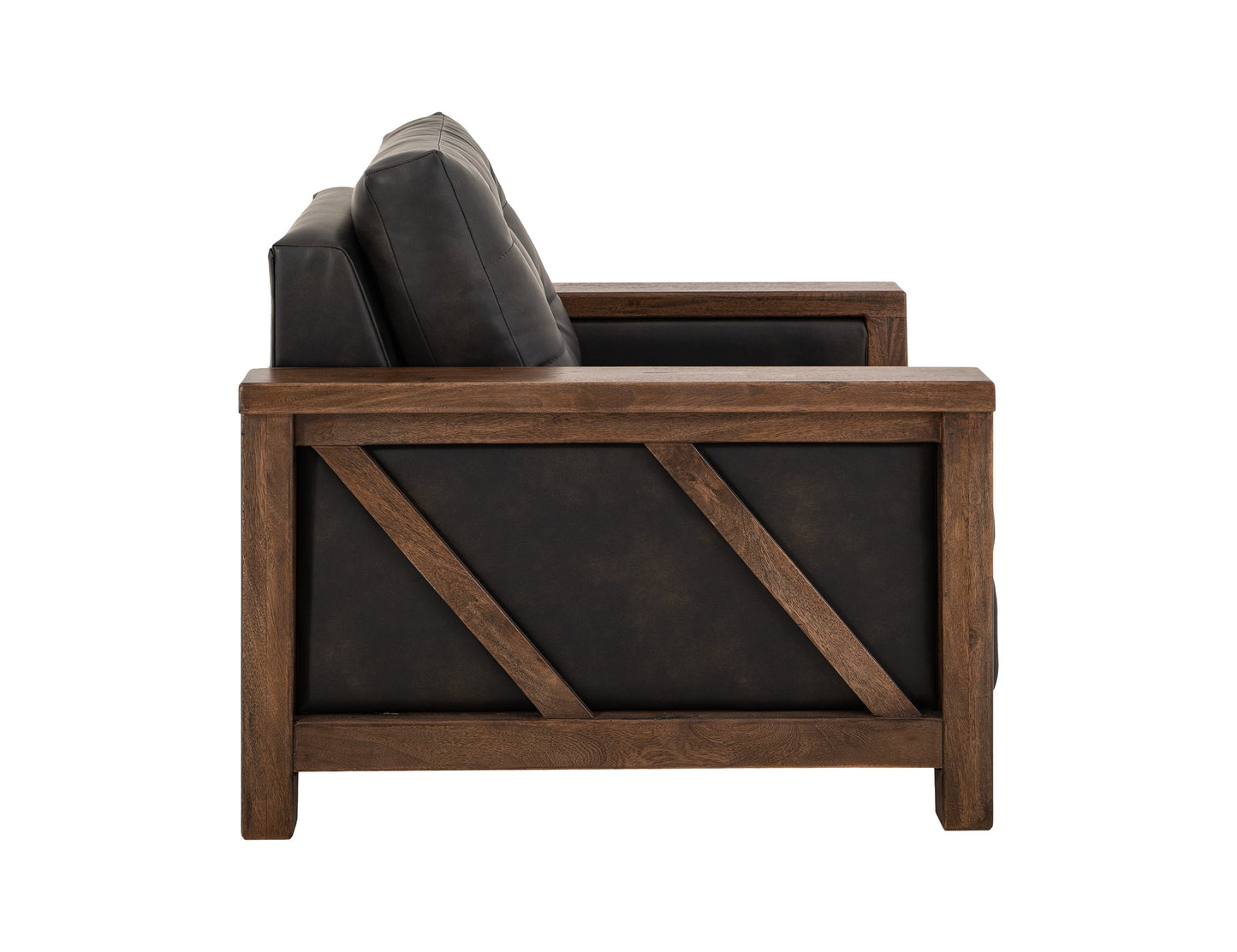 Wooden Frame & Base, Armchair - Licorice Black