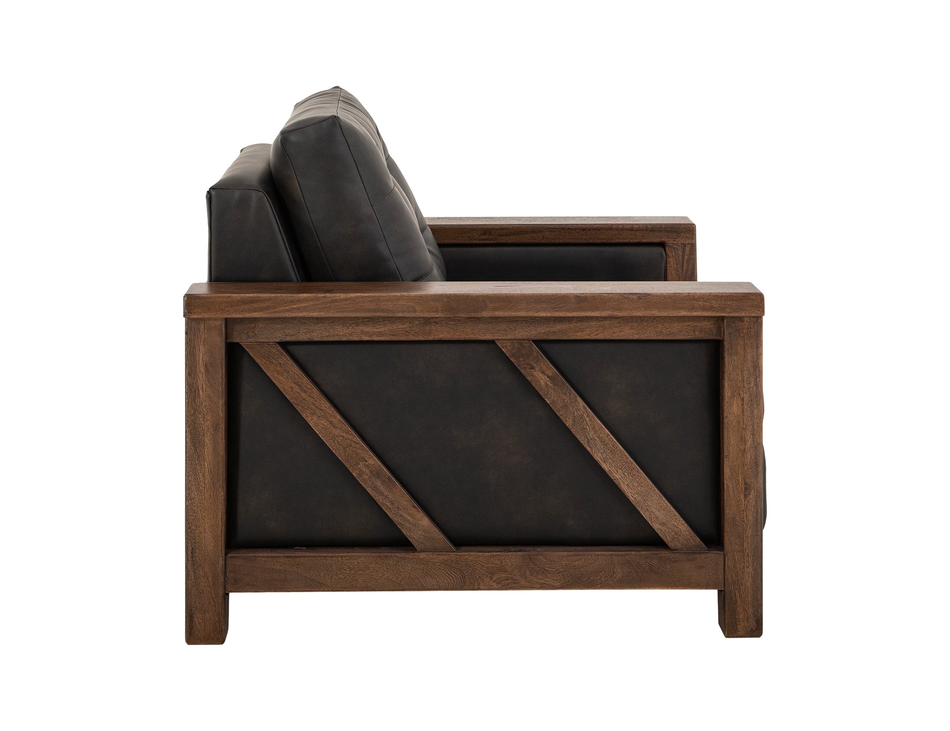 Wooden Frame & Base, Armchair - Licorice Black
