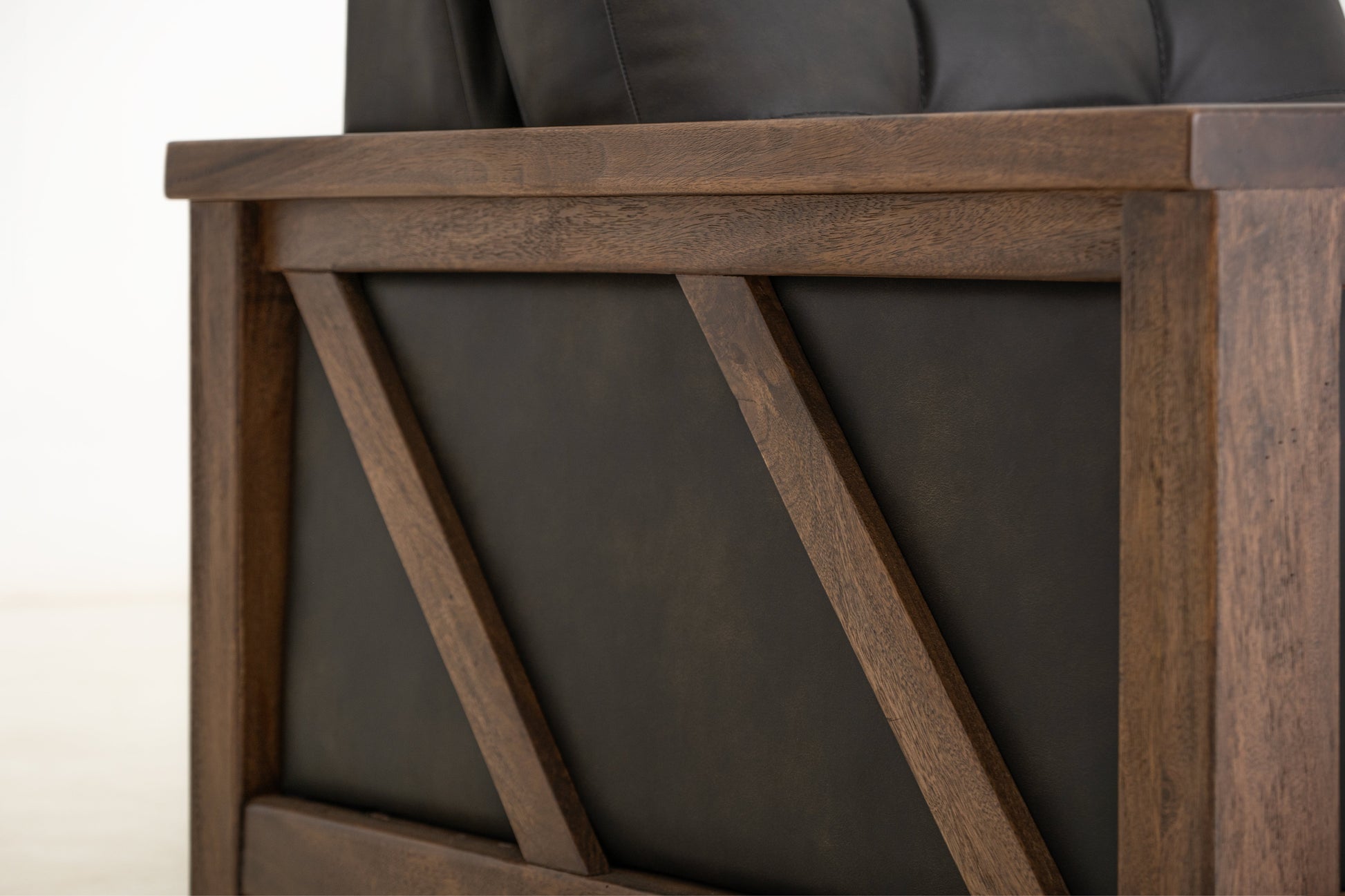 Wooden Frame, Upholstered Loveseat - Licorice Black
