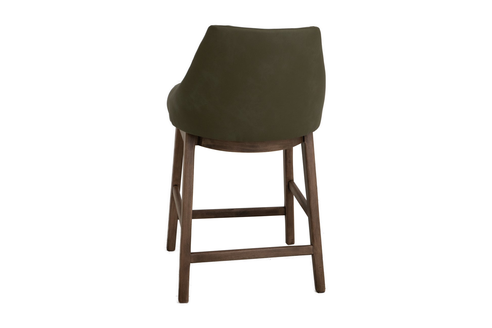 Wooden Frame and Upholstered Seat, Barstool 24" - Moss Green