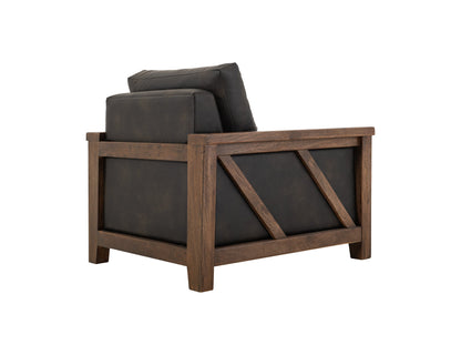 Wooden Frame & Base, Armchair - Licorice Black