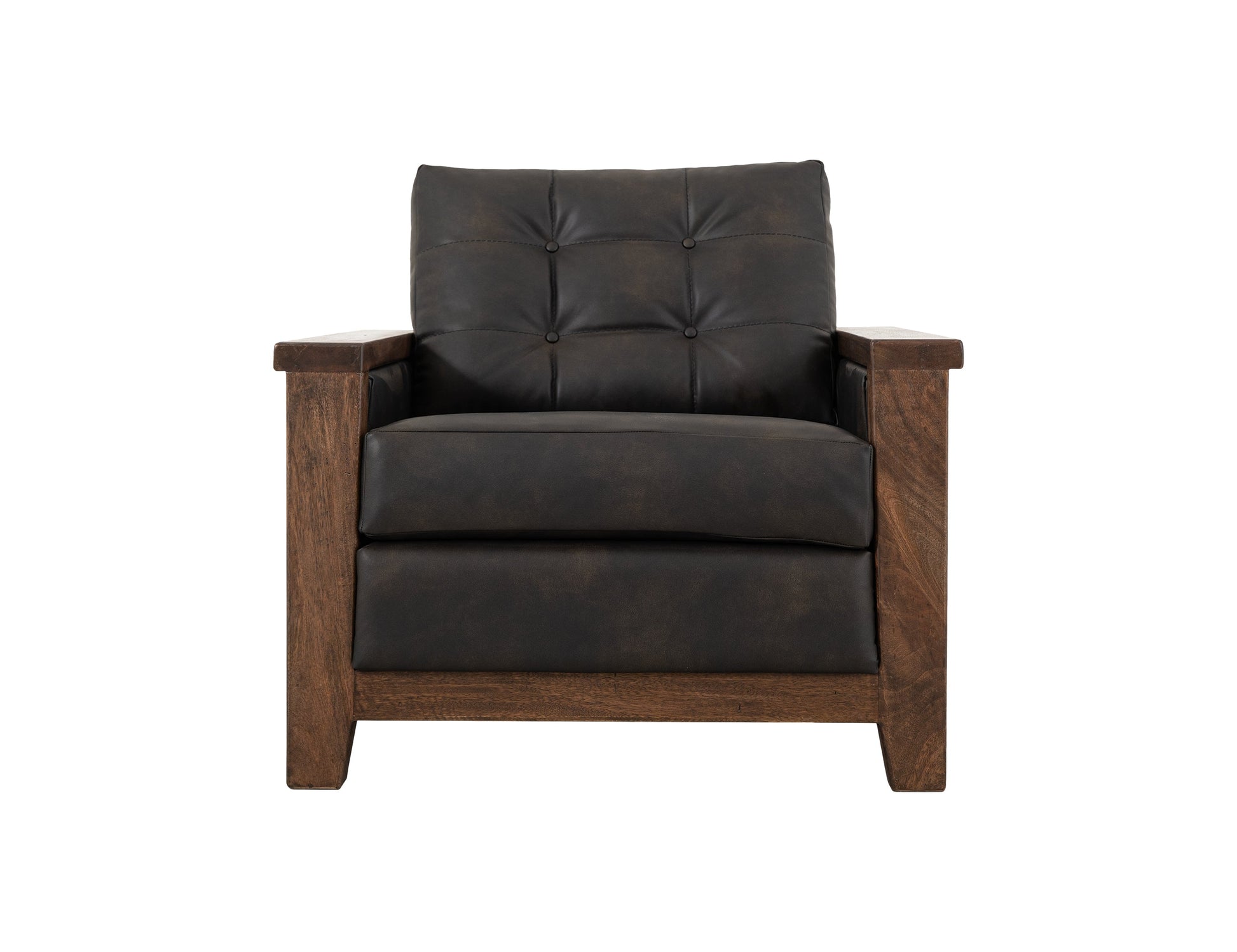 Wooden Frame & Base, Armchair - Licorice Black