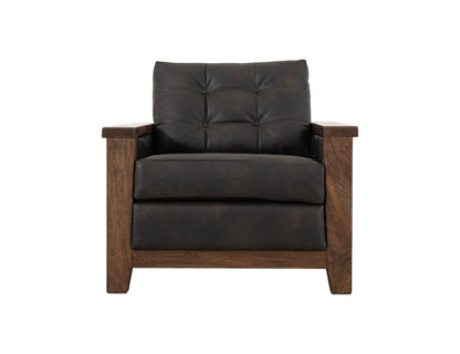 Wooden Frame & Base, Armchair - Licorice Black