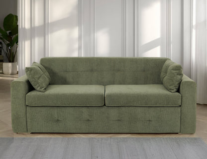 Pull-Out Sofa Bed Sleeper, Queen-Size mattress - Olive Green