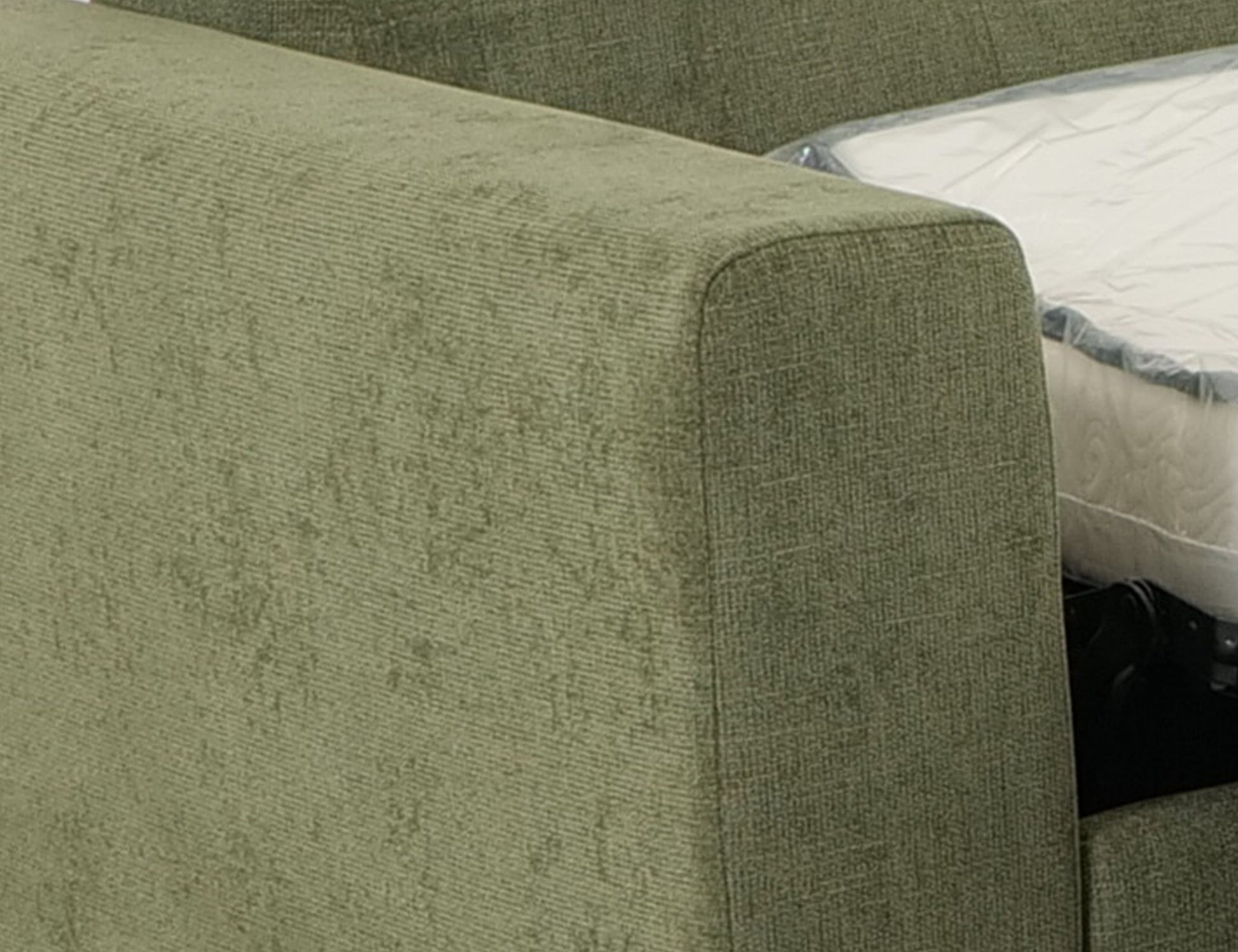 Pull-Out Sofa Bed Sleeper, Queen-Size mattress - Olive Green
