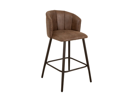 Upholstered Seat & Metal Frame Bar Stool, 30" - Caramel Color
