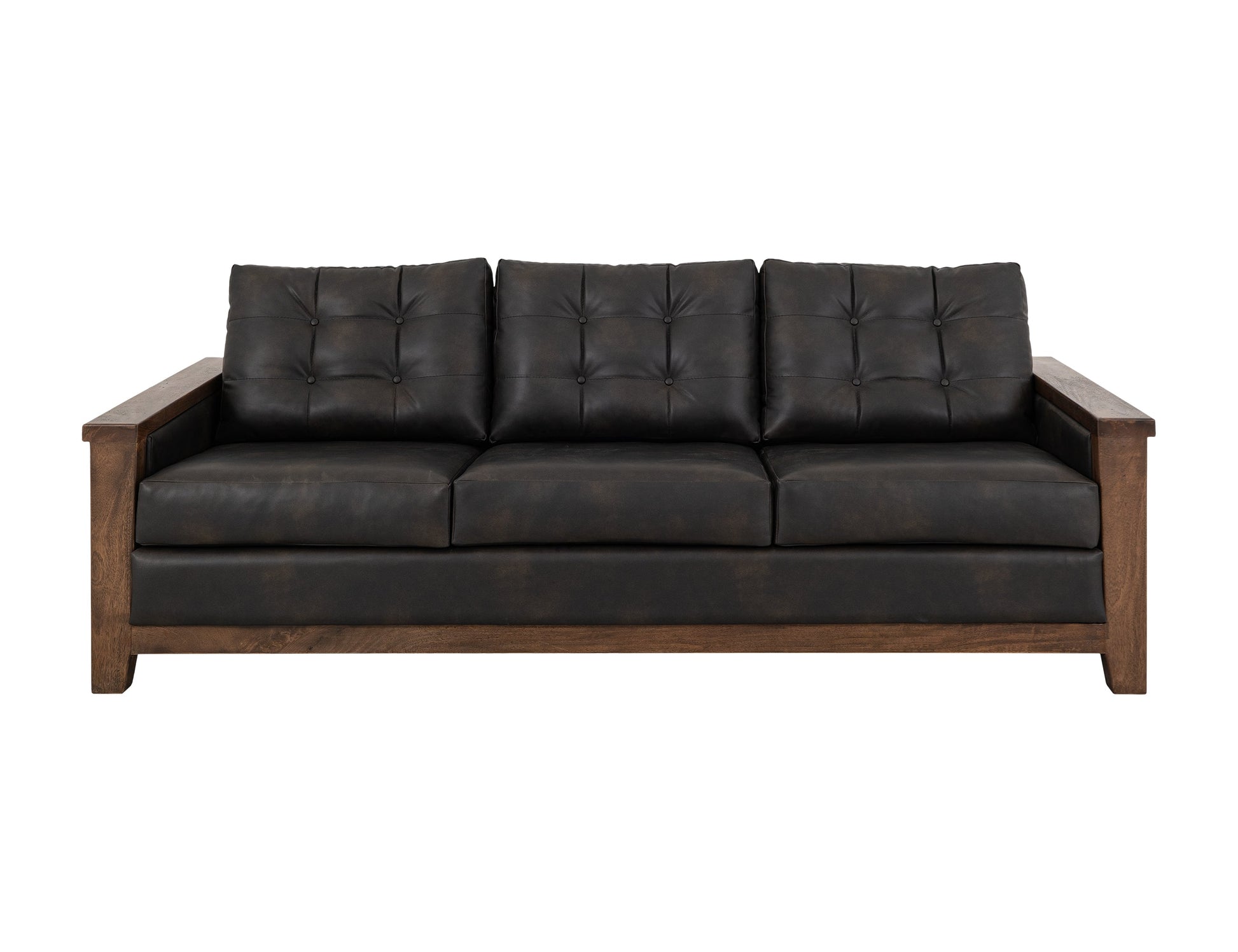 Wooden Frame, Upholstered Sofa - Licorice Black