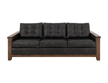 Wooden Frame, Upholstered Sofa - Licorice Black